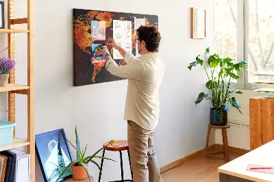 Bedruckte Weltkarte als Kork-Wandtafel