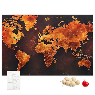 Bedruckte Weltkarte als Kork-Wandtafel
