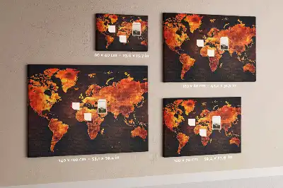 Bedruckte Weltkarte als Kork-Wandtafel