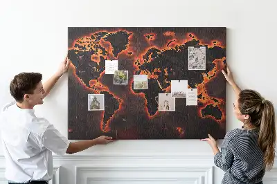 Kork-Pinnwand im modernen Landkarten-Design