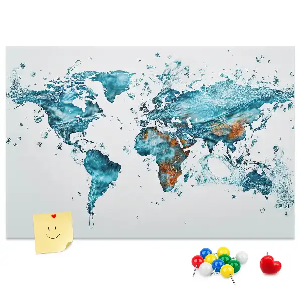 Bilder Korktafel in Form einer Weltkarte