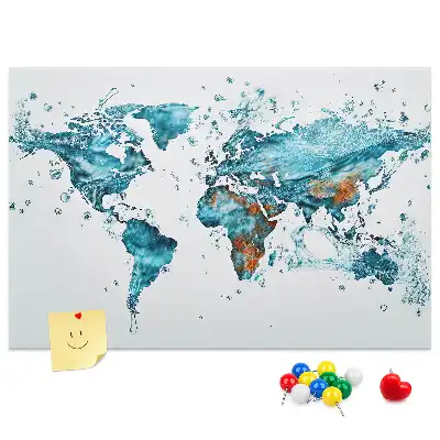 Bilder-Korktafel Wasser-Weltkarte