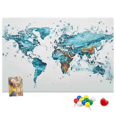 Bilder Korktafel in Form einer Weltkarte