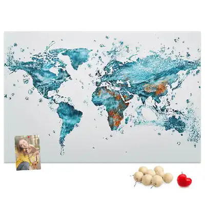 Bilder Korktafel in Form einer Weltkarte