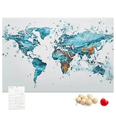 Bilder Korktafel in Form einer Weltkarte