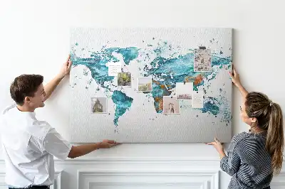 Bilder Korktafel in Form einer Weltkarte
