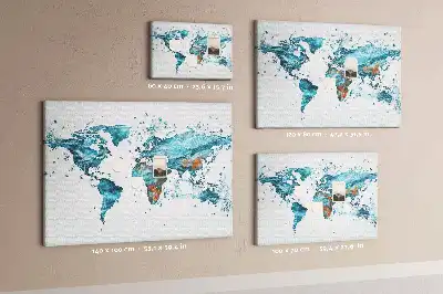 Bilder Korktafel in Form einer Weltkarte