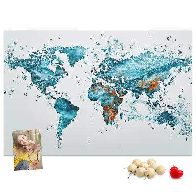 Bilder Korktafel in Form einer Weltkarte