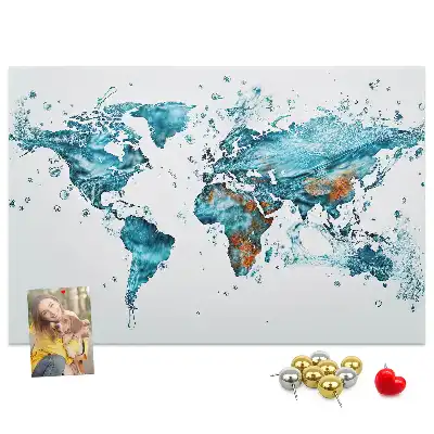 Bilder Korktafel in Form einer Weltkarte