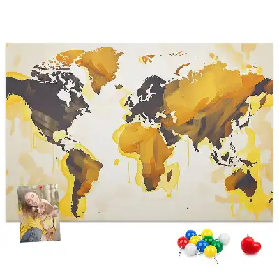 Kork Pinnwand Weltkarte Abstraktion