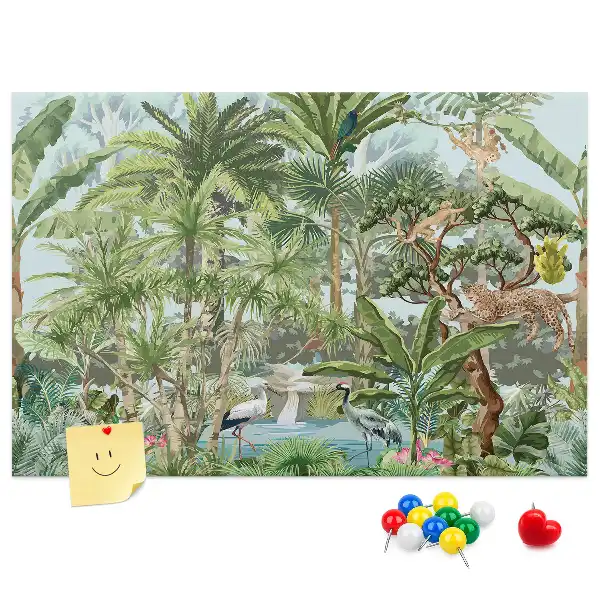 Bedruckte Natur-Korkplatte im Dschungel-Design