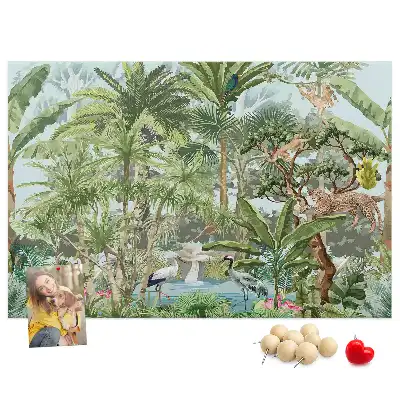 Bedruckte Natur-Korkplatte im Dschungel-Design