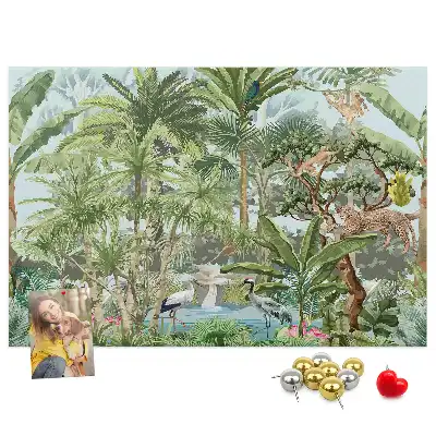 Bedruckte Natur-Korkplatte im Dschungel-Design