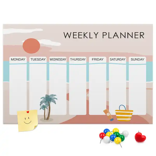 Bilder-Korktafel Sieben-Tage-Organizer Arbeit