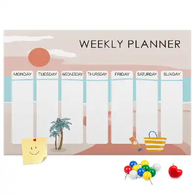 Bilder-Korktafel Sieben-Tage-Organizer Arbeit