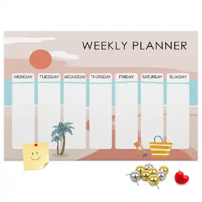 Bilder-Korktafel Sieben-Tage-Organizer Arbeit