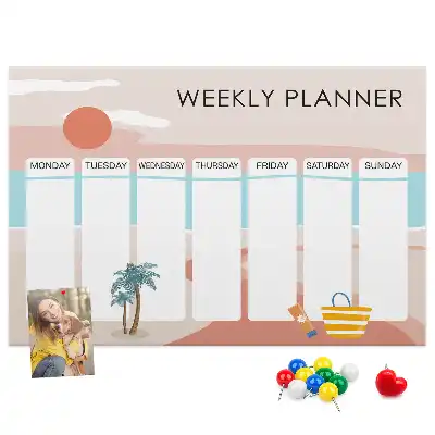 Bilder-Korktafel Sieben-Tage-Organizer Arbeit