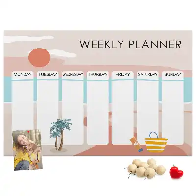 Bilder-Korktafel Sieben-Tage-Organizer Arbeit