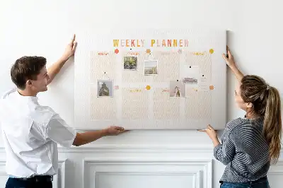 Bedruckte Korkplatte Sieben-Tage-Plan