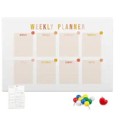 Bedruckte Korkplatte Sieben-Tage-Plan