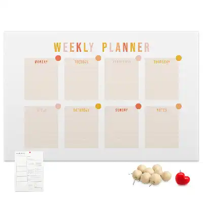 Bedruckte Korkplatte Sieben-Tage-Plan