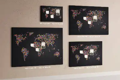 Bilder-Korktafel Weltkarte aus Punkten