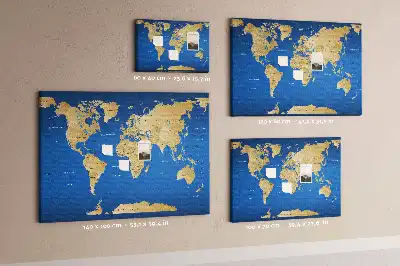 Weltkarte als Pinnwand aus Kork