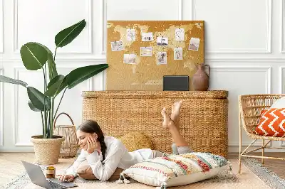 Bedruckte Korkplatte mit Weltkarte Design Planet Erde
