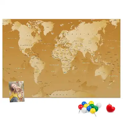 Bedruckte Korkplatte mit Weltkarte Design Planet Erde