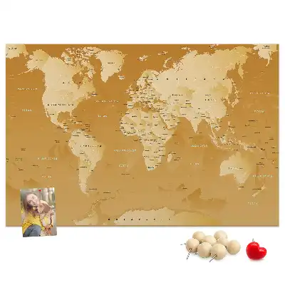 Bedruckte Korkplatte mit Weltkarte Design Planet Erde