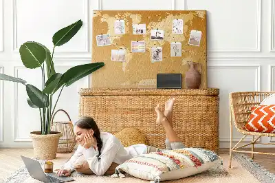 Bedruckte Korkplatte mit Weltkarte Design Planet Erde