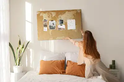 Bedruckte Korkplatte mit Weltkarte Design Planet Erde