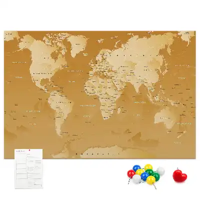 Bedruckte Korkplatte mit Weltkarte Design Planet Erde