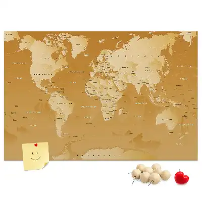 Bedruckte Korkplatte mit Weltkarte Design Planet Erde