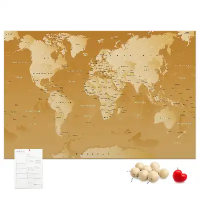 Bedruckte Korkplatte mit Weltkarte Design Planet Erde