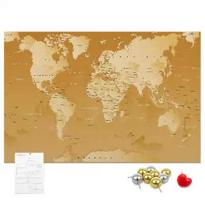 Bedruckte Korkplatte mit Weltkarte Design Planet Erde