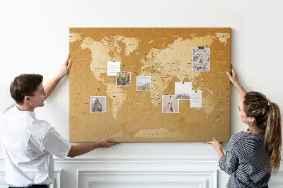 Bedruckte Korkplatte mit Weltkarte Design Planet Erde