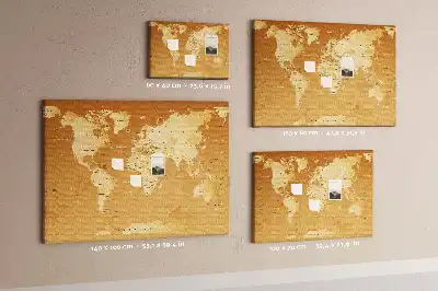 Bedruckte Korkplatte mit Weltkarte Design Planet Erde
