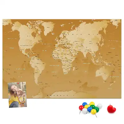 Bedruckte Korkplatte mit Weltkarte Design Planet Erde