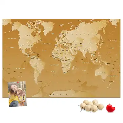 Bedruckte Korkplatte mit Weltkarte Design Planet Erde