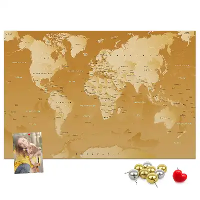 Bedruckte Korkplatte mit Weltkarte Design Planet Erde