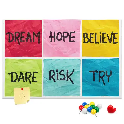 Bedruckte Korkplatte Motivationstafel
