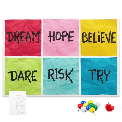 Bedruckte Kork-Motivationstafel