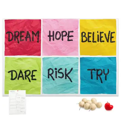 Bedruckte Kork-Motivationstafel