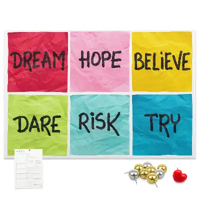 Bedruckte Kork-Motivationstafel