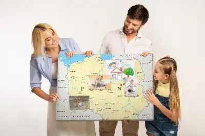 Pinnwand mit politischer Karte von Polen