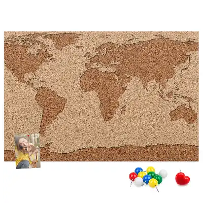 Weltkarte aus Kork als Bilder-Korktafel