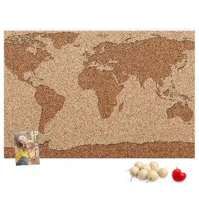 Weltkarte aus Kork als Bilder-Korktafel