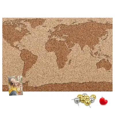 Weltkarte aus Kork als Bilder-Korktafel