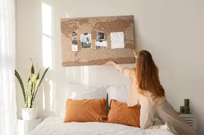 Weltkarte aus Kork als Bilder-Korktafel
